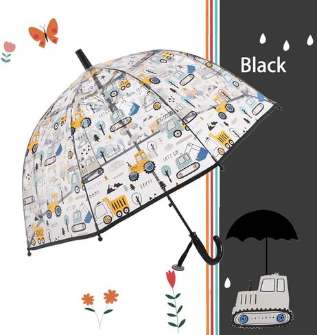 ThreeH Kids Clear Bubble Umbrella Transparent Umbrella with an Easy Grip Handle Children Rain Umbrella for Walking Safety in Kuwait
