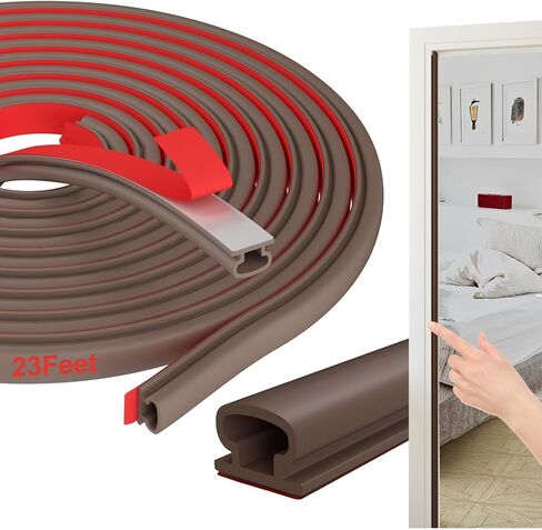 Weather Stripping Door Seal Strip, Door Weather Stripping for Door Frame, Soundproofing Rubber Door Insulation Strip, 33Ft Self-Adhesive Weatherstripping for Doors & Windows (Black)… in Kuwait