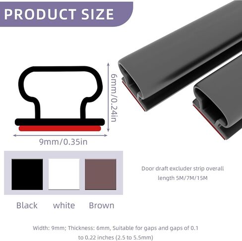 Weather Stripping Door Seal Strip, Door Weather Stripping for Door Frame, Soundproofing Rubber Door Insulation Strip, 33Ft Self-Adhesive Weatherstripping for Doors & Windows (Black)… in Saudi Arabia