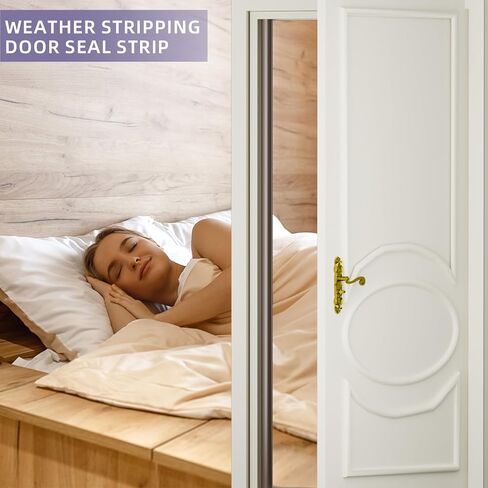 Weather Stripping Door Seal Strip, Door Weather Stripping for Door Frame, Soundproofing Rubber Door Insulation Strip, 33Ft Self-Adhesive Weatherstripping for Doors & Windows (Black)… in Kuwait