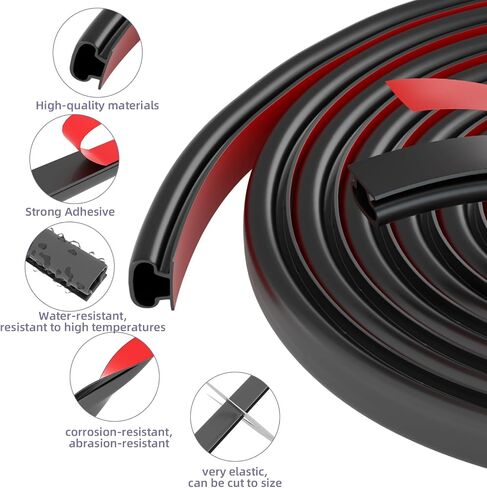 Weather Stripping Door Seal Strip, Door Weather Stripping for Door Frame, Soundproofing Rubber Door Insulation Strip, 33Ft Self-Adhesive Weatherstripping for Doors & Windows (Black)… in Saudi Arabia