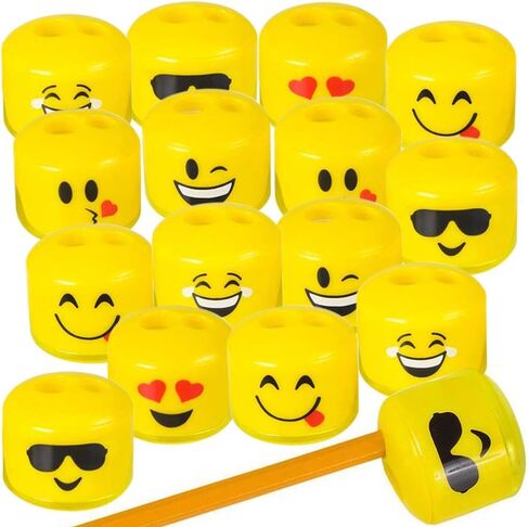 ArtCreativity Emoticon Sharpeners for Kids, Bulk Pack of 24, Emoticon Smile Face Pencil and Crayon Sharpeners, Fun School Supplies for Children, Emoticon Birthday Party Favors for Boys and Girls in Saudi Arabia