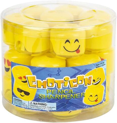 ArtCreativity Emoticon Sharpeners for Kids, Bulk Pack of 24, Emoticon Smile Face Pencil and Crayon Sharpeners, Fun School Supplies for Children, Emoticon Birthday Party Favors for Boys and Girls in Saudi Arabia