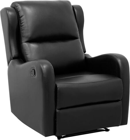 Lexicon Recliner Chair Living Room Reclining Sofa Chair, Home Theater Seating Modern Recliner, Manual Recliner Sofa Chair for Living Room/Office/Apartment, Glider Recliner, Black in Saudi Arabia