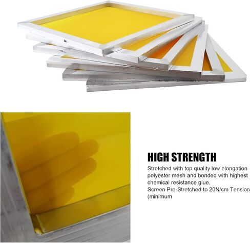 INTSUPERMAI 6pc 18inch *20inch Aluminum Silk Screen Frame with 230 Mesh 100T Yellow Pre-Stretched Silk Screen Printing Frame in Kuwait