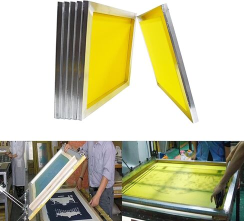 INTSUPERMAI 6pc 18inch *20inch Aluminum Silk Screen Frame with 230 Mesh 100T Yellow Pre-Stretched Silk Screen Printing Frame in Kuwait