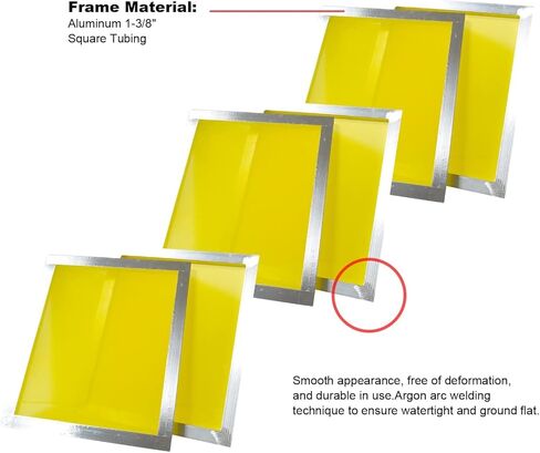 INTSUPERMAI 6pc 18inch *20inch Aluminum Silk Screen Frame with 230 Mesh 100T Yellow Pre-Stretched Silk Screen Printing Frame in Kuwait
