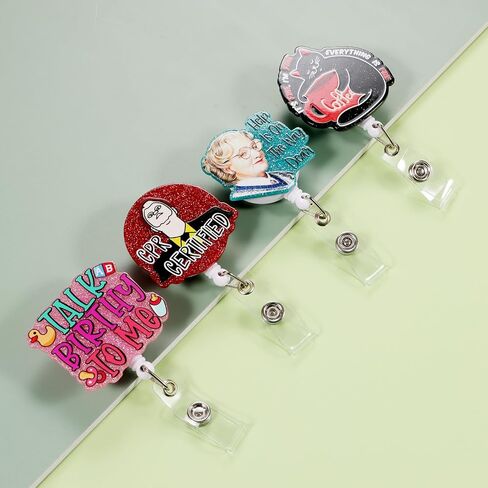 Cute Badge Reels Retractable ID Badge Holder Retractable with Clip,Accessories for Nurse,Student,Teacher, Office Workers, Nurses, Nursing 14 in Saudi Arabia