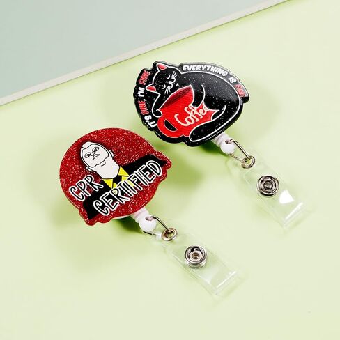 Cute Badge Reels Retractable ID Badge Holder Retractable with Clip,Accessories for Nurse,Student,Teacher, Office Workers, Nurses, Nursing 14 in Saudi Arabia