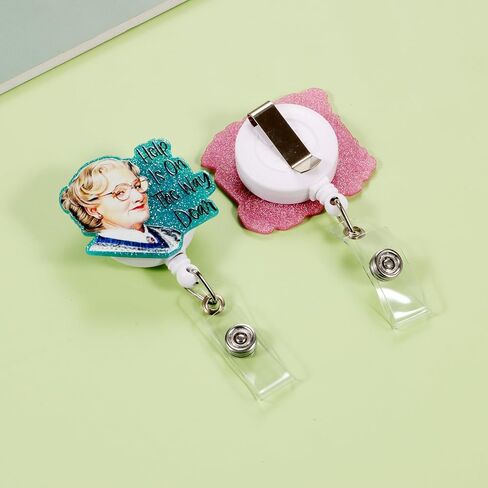 Cute Badge Reels Retractable ID Badge Holder Retractable with Clip,Accessories for Nurse,Student,Teacher, Office Workers, Nurses, Nursing 14 in Saudi Arabia