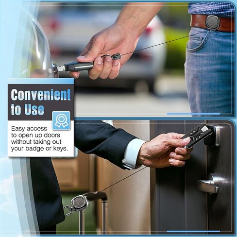 سلسلة مفاتيح معدنية مغناطيسية قابلة للسحب من ELV: حامل شارة عالي التحمل قابل للسحب - بكرة شارة تكتيكية مع حلقة مفاتيح بمشبك حزام قابل للفصل وحبال هاتف (معدنية) in Kuwait