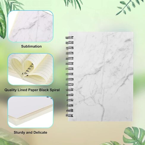 Zonon Sublimation Notebooks A5 Spiral Notebooks Hardcover DIY Notebooks Writing Paper Notebooks for School Office Home Travel Supplies, 60 Pages (12 Pcs) in Saudi Arabia