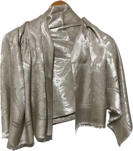 Shiny Saten Authentic Pashmina Shawl - Silky Touch, Gift for Women - Large Shawls and Wraps in Saudi Arabia