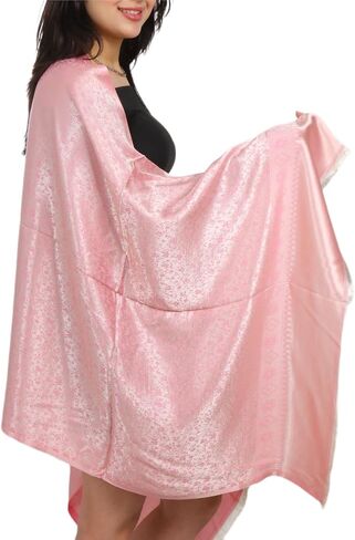 Shiny Saten Authentic Pashmina Shawl - Silky Touch, Gift for Women - Large Shawls and Wraps in Saudi Arabia