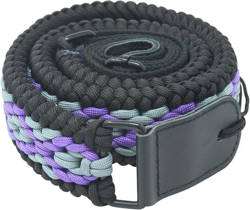 حزام جيتار Ten Point Gear® 550 Paracord - نهايات جلدية محببة بالكامل لتوفير الراحة والثبات والمتانة أثناء تشغيل الموسيقى. in Kuwait