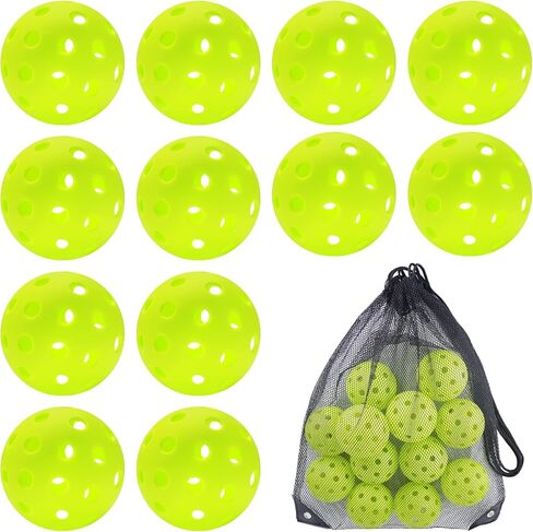 Sukeen Outdoor Pickleball Balls with Mesh Bag, 40 Holes Pickleball Balls Outdoor, High Bounce Pickle Ball for All Style Pickleball Paddles, Outdoor Pickleballs for Beginner Intermediate Player in Saudi Arabia