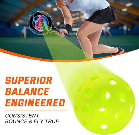 Sukeen Outdoor Pickleball Balls with Mesh Bag, 40 Holes Pickleball Balls Outdoor, High Bounce Pickle Ball for All Style Pickleball Paddles, Outdoor Pickleballs for Beginner Intermediate Player in Saudi Arabia