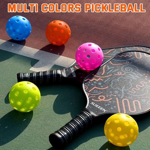 Sukeen Outdoor Pickleball Balls with Mesh Bag, 40 Holes Pickleball Balls Outdoor, High Bounce Pickle Ball for All Style Pickleball Paddles, Outdoor Pickleballs for Beginner Intermediate Player in Saudi Arabia