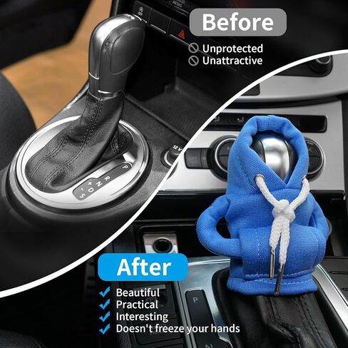 2023 غطاء رأس بمقبض ناقل الحركة الجديد للسيارة، غطاء مقبض ناقل الحركة العالمي، غطاء ناقل الحركة، غطاء رأس لطيف لمقبض ناقل الحركة، ديكور حامي عصا ناقل الحركة (قطعتان. أسود + أحمر) in Kuwait