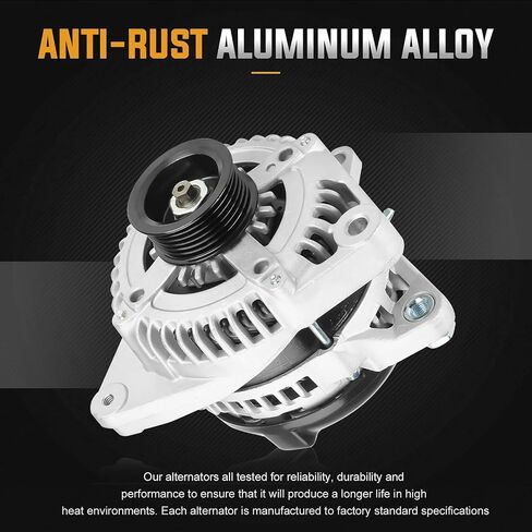 Alternator Replacement Compatible with 2004 2005 2006 2007 Toyota Highlander 3.3L, 2004-2006 Toyota Sienna Lexus RX330 3.3L Replace 400-52140R 104210-3750 in Saudi Arabia