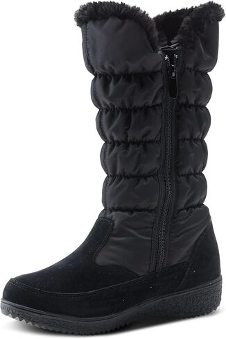 Flexus Spring Step Citywalk Tall Waterproof Winter Boots for Women - Ladies Snow Boots with Cozy Nylon & Faux Fur Lining - Women's Mid-Calf Boots with Zipper Closure in Saudi Arabia