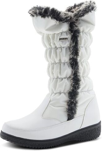 Flexus Spring Step Citywalk Tall Waterproof Winter Boots for Women - Ladies Snow Boots with Cozy Nylon & Faux Fur Lining - Women's Mid-Calf Boots with Zipper Closure in Saudi Arabia