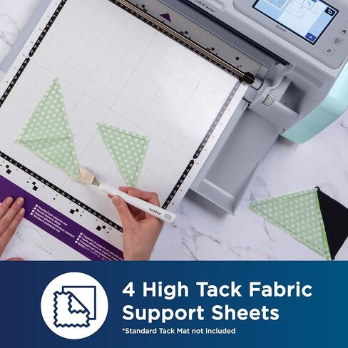 Brother ScanNCut High Tack Fabric Support Sheet CASTBL2, 4 pieces 12" x 12" High Adhesive Sheets for ScanNCut Mats, Use for Cutting Fabric Appliques, Quilting Pieces, Sewing Patterns and More in Saudi Arabia