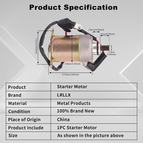 محرك LRLLX Starter متوافق مع GY6 125CC 150CC Starter Motor وStarter Relay ATV Scooter Moped ATV Go Karts Quad 4 Wheelers Taotao Baja in Kuwait
