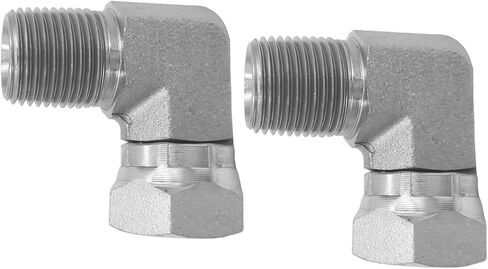 BEITERSTOE (2-PACK) 1501-08-08 Hydraulic Hose Adapter Fitting 1/2" Male (1/2-14 NPTF) × 1/2" Female (1/2-14 NPSM) Swivel 90° Elbow SAE Pipe Joints Connector Carbon Steel in Kuwait