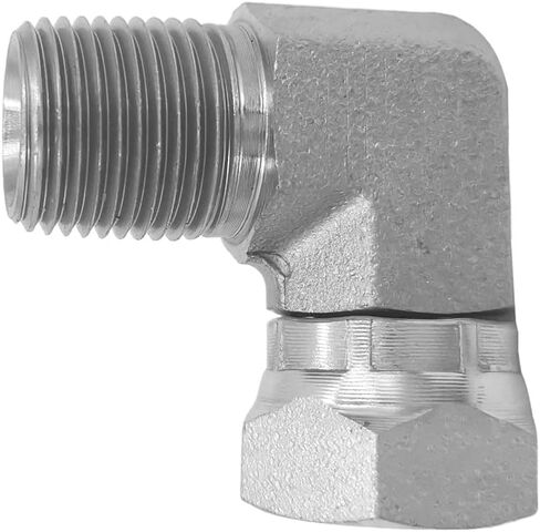 BEITERSTOE (2-PACK) 1501-08-08 Hydraulic Hose Adapter Fitting 1/2" Male (1/2-14 NPTF) × 1/2" Female (1/2-14 NPSM) Swivel 90° Elbow SAE Pipe Joints Connector Carbon Steel in Kuwait