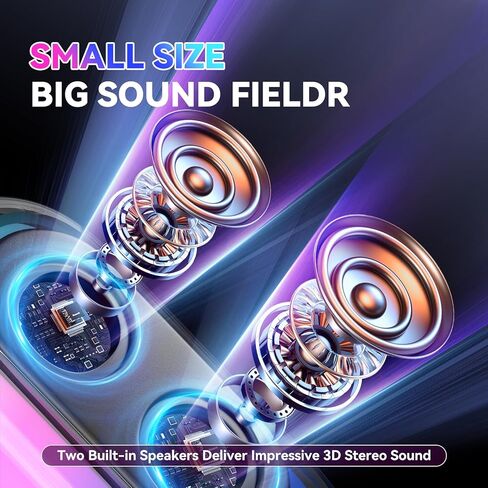 Karaoke Machine, Portable Bluetooth Speaker Wireless PA System with 2 Wireless Microphones and LED Disco Light Mode, Ideal Gift for Girls Boys Birthday Holiday Party (Black) in Kuwait