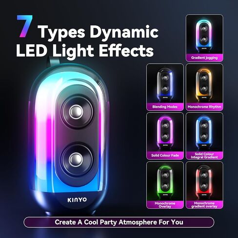 Karaoke Machine, Portable Bluetooth Speaker Wireless PA System with 2 Wireless Microphones and LED Disco Light Mode, Ideal Gift for Girls Boys Birthday Holiday Party (Black) in Kuwait