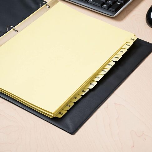 فواصل شهرية 1InTheOffice لـ 3 مجلدات حلقات، 3 فواصل حلقات، 12 فواصل علامات التبويب لـ 3 مجلدات حلقات، فواصل علامات التبويب يناير-ديسمبر، عبوتان in Saudi Arabia