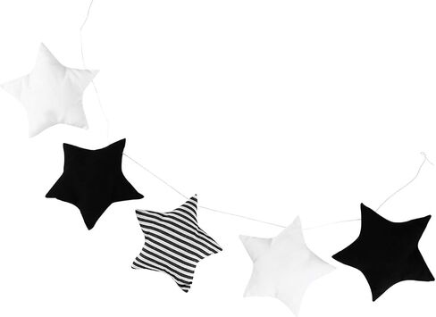 BESPORTBLE Baby Crib Star Mobile Nordic Style String Star Banner Garland Nursery Bed Cot Hanging Star Banner Pendant Star Hanging Mobile Decoration Black White Stripe in Saudi Arabia