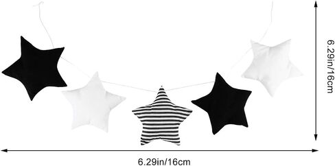 BESPORTBLE Baby Crib Star Mobile Nordic Style String Star Banner Garland Nursery Bed Cot Hanging Star Banner Pendant Star Hanging Mobile Decoration Black White Stripe in Saudi Arabia