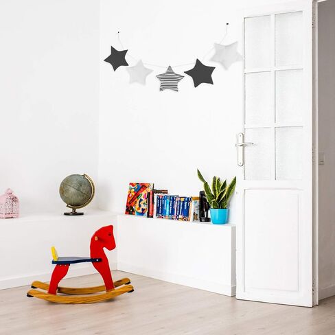 BESPORTBLE Baby Crib Star Mobile Nordic Style String Star Banner Garland Nursery Bed Cot Hanging Star Banner Pendant Star Hanging Mobile Decoration Black White Stripe in Saudi Arabia