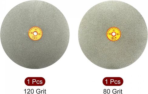 uxcell 250mm 10-inch 80 & 120 Grit Diamond Coated Flat Lap Disk Wheel Grinding Sanding Disc in Saudi Arabia
