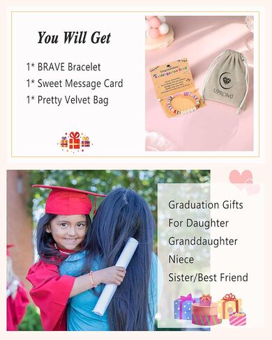 UPROMI مرحلة ما قبل المدرسة/رياض الأطفال/الصف الخامس/الصف الثامن هدايا التخرج للفتيات فئة 2024 سوار التخرج in Kuwait