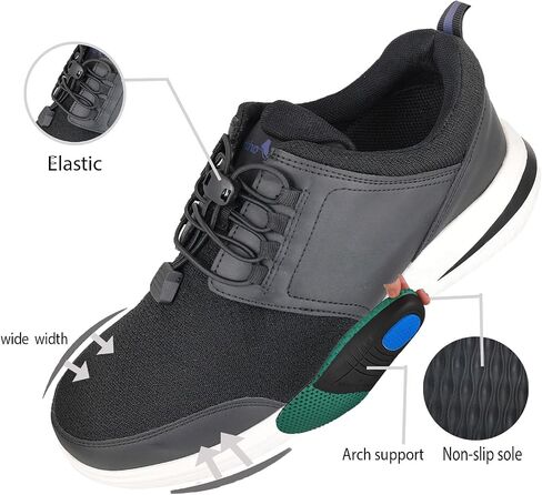 JBTNBX Men's Walking Shoes with Arch Support，with Adjustable Lace Up Comfortable Plantar Fasciitis Orthotic Casual Sneakers for Heel and Foot Pain Relief in Saudi Arabia