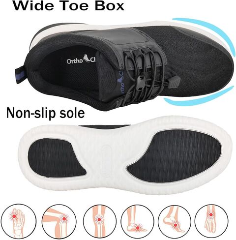 JBTNBX Men's Walking Shoes with Arch Support，with Adjustable Lace Up Comfortable Plantar Fasciitis Orthotic Casual Sneakers for Heel and Foot Pain Relief in Saudi Arabia