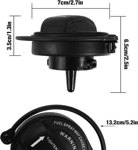 غطاء الغاز، غطاء الوقود 5C0201550T بديل متوافق مع Volkswagen 2011-2020 VW Jetta GTI Golf SportWagen Golf Alltrack Tiguan، لا يزال لـ 2008-2017 Audi A4 A5 A8 S4 S5 S8 Q5 RS5 SQ5 allroad (أسود) in Kuwait