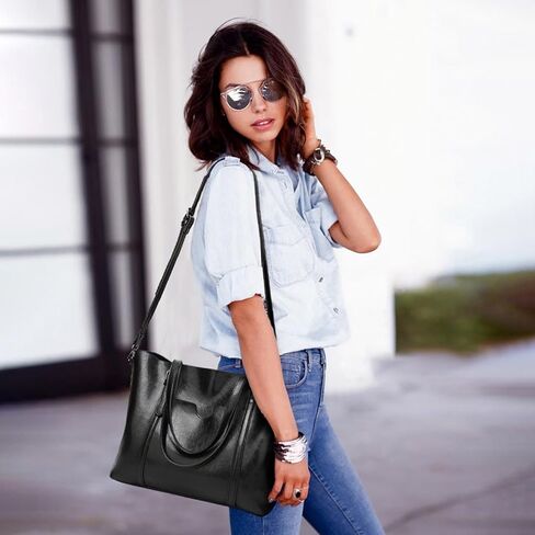 حقيبة يد سيمكات للنساء - حقيبة كروس جلدية بمقبض علوي وحقائب كتف وحقائب يد ذات سعة كبيرة وحقائب حمل للعمل in Kuwait