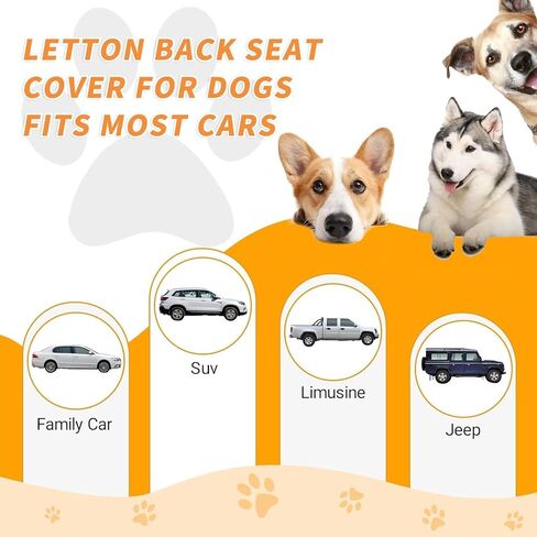 Back Seat Extender for Dogs, 600D Heavy Duty Waterproof Dog Car Seat Cover for Back Seat, Hard Bottom Dog Hammock for Car Travel Mattress, Non-Inflatable Dog Bed for Cars Trucks and SUV in Kuwait