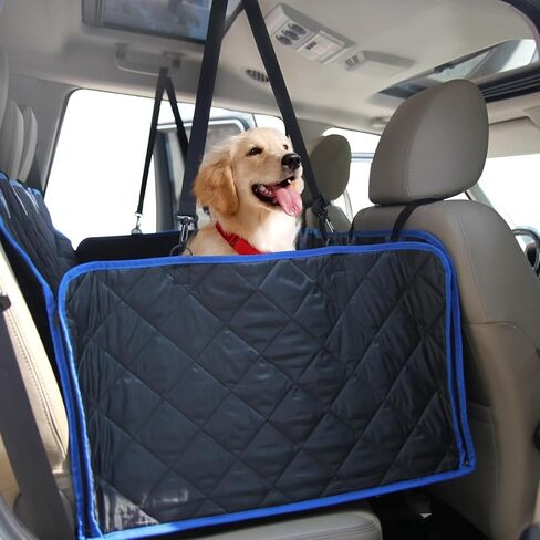 Back Seat Extender for Dogs, 600D Heavy Duty Waterproof Dog Car Seat Cover for Back Seat, Hard Bottom Dog Hammock for Car Travel Mattress, Non-Inflatable Dog Bed for Cars Trucks and SUV in Kuwait