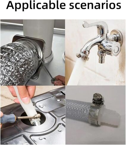 مجموعة متنوعة من 90 قطعة من مشبك خرطوم، PNXKTXO 8 مقاسات 8-44 مم 304 من الفولاذ المقاوم للصدأ قابل للتعديل، مجموعة مشبك خرطوم ترس دودي قابل للتعديل، مشبك خط وقود معدني للسباكة والحديقة in Kuwait