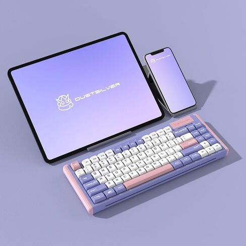 D84 Wireless Mechanical Keyboard - 75% Compacet Layout, 2.4G/Bluetooth/Wired, 1000Hz Polling Rate, RGB Backlit, Premium Gaming Experience, Gateron Red Switch, Kawaii Bunny Theme in Saudi Arabia