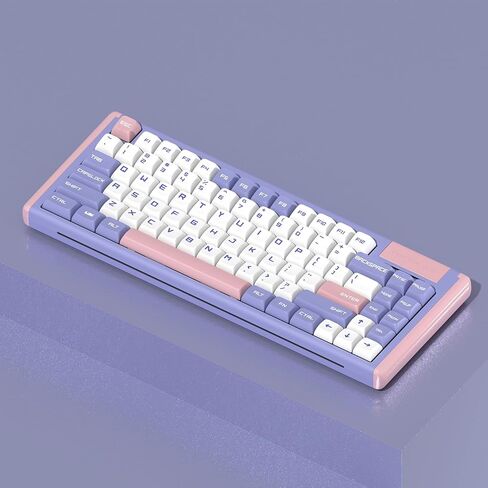 D84 Wireless Mechanical Keyboard - 75% Compacet Layout, 2.4G/Bluetooth/Wired, 1000Hz Polling Rate, RGB Backlit, Premium Gaming Experience, Gateron Red Switch, Kawaii Bunny Theme in Saudi Arabia