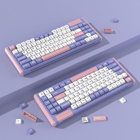 D84 Wireless Mechanical Keyboard - 75% Compacet Layout, 2.4G/Bluetooth/Wired, 1000Hz Polling Rate, RGB Backlit, Premium Gaming Experience, Gateron Red Switch, Kawaii Bunny Theme in Saudi Arabia