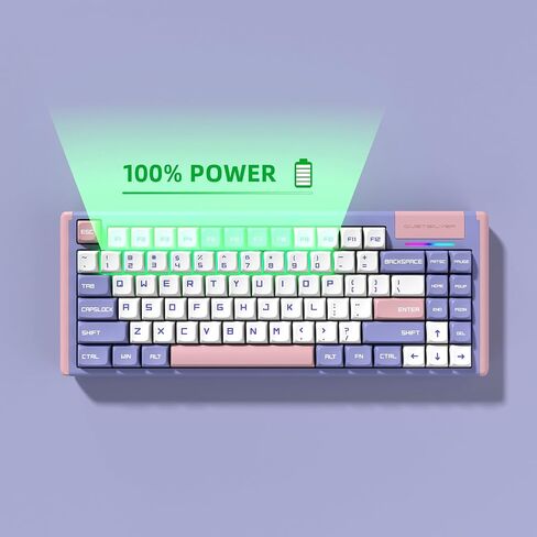 D84 Wireless Mechanical Keyboard - 75% Compacet Layout, 2.4G/Bluetooth/Wired, 1000Hz Polling Rate, RGB Backlit, Premium Gaming Experience, Gateron Red Switch, Kawaii Bunny Theme in Saudi Arabia