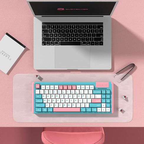 D84 Wireless Mechanical Keyboard - 75% Compacet Layout, 2.4G/Bluetooth/Wired, 1000Hz Polling Rate, RGB Backlit, Premium Gaming Experience, Gateron Red Switch, Kawaii Bunny Theme in Saudi Arabia